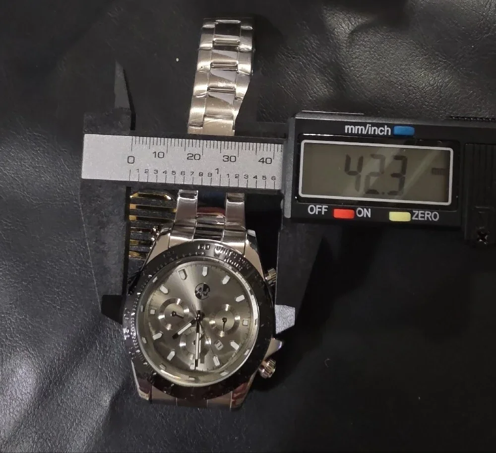 Men's Silver And Black AJs Brand Stainless Steel Watch